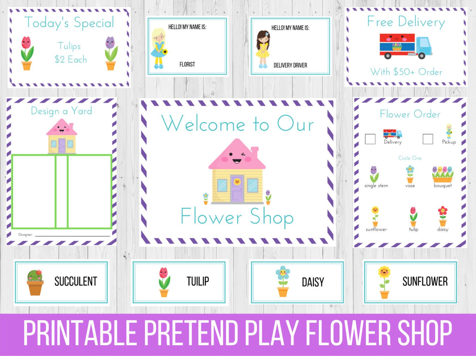 Pretend Flower Shop Preschool Curriculum Garden Center Etsy