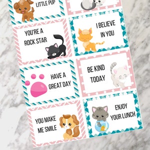 Affirmation Cards Printable, Kids Daily Affirmation, Positive Affirmation Cards, Lunchbox Notes, Encouragement Cards, Cat Lover, Dog Lover image 5