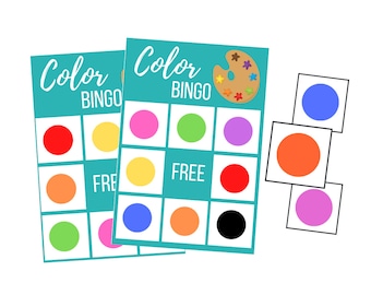 Printable Color BINGO Game, BINGO Cards Digital Download, Preschool Instant Download, Toddler, Educational