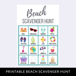 Beach Scavenger Hunt Printable for Kids, Field Trip Digital Download ...