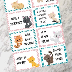 Affirmation Cards Printable, Kids Daily Affirmation, Positive Affirmation Cards, Lunchbox Notes, Encouragement Cards, Cat Lover, Dog Lover image 3
