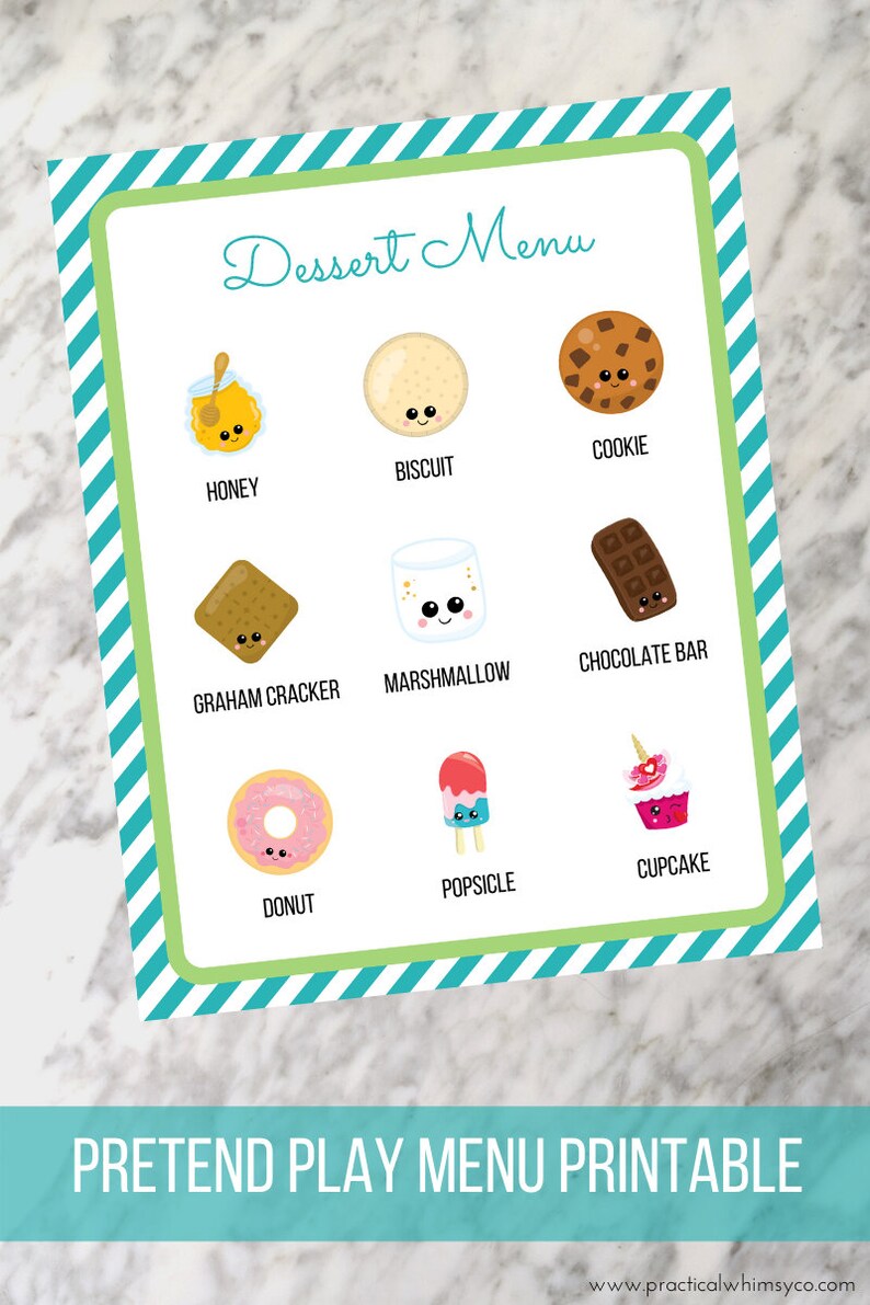 Printable Restaurant Dramatic Play, Pretend Play Diner Digital Download, Menu Instant Download ...