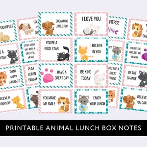 Cartes d'affirmation à imprimer, Affirmation quotidienne des enfants, Cartes d'affirmation positives, Notes de boîte à lunch, Cartes d'encouragement, Amoureux des chats, Amoureux des chiens