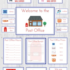 Printable Post Office Dramatic Play, Pretend Play Digital Download ...