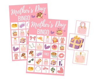 Mothers Day BINGO Party Game, Printable Digital Download for Mom, Instant Download for Kids, Kids Party Game Activities, Classroom Printable