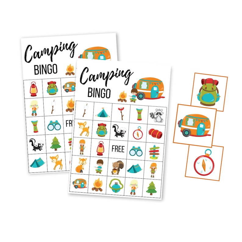 Camping BINGO Game Printable Summer Digital Download Kids Activities Camping BINGO Game Printable Summer Digital Download Kids Activities