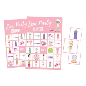 Gioco BINGO stampabile per feste in Spa, download digitale per compleanno ragazza, download istantaneo per coccole, attività rilassante per pigiama party, pigiama party