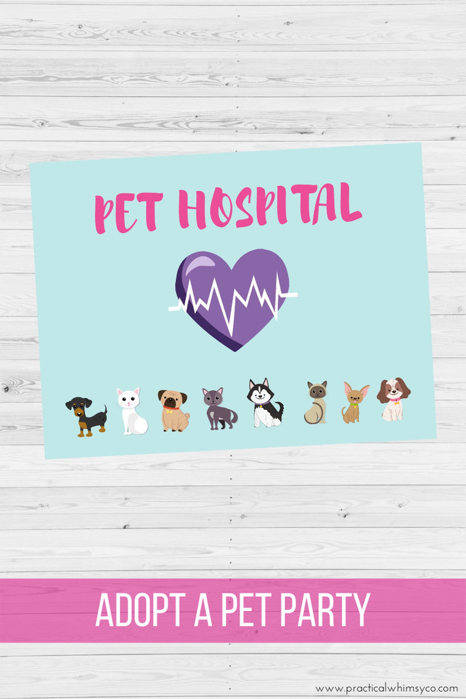 Adopt a Pet Party Printables Cat Party Adoption Certificate - Etsy