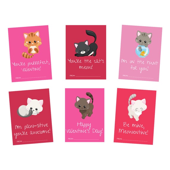 FREE Printable Valentine's Day Cards for School