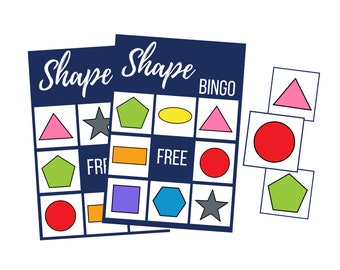 Printable Shapes BINGO Card, Preschool Digital Download Game, Toddler Instant Download, Homeschool, Back to School, First Day Kindergarten