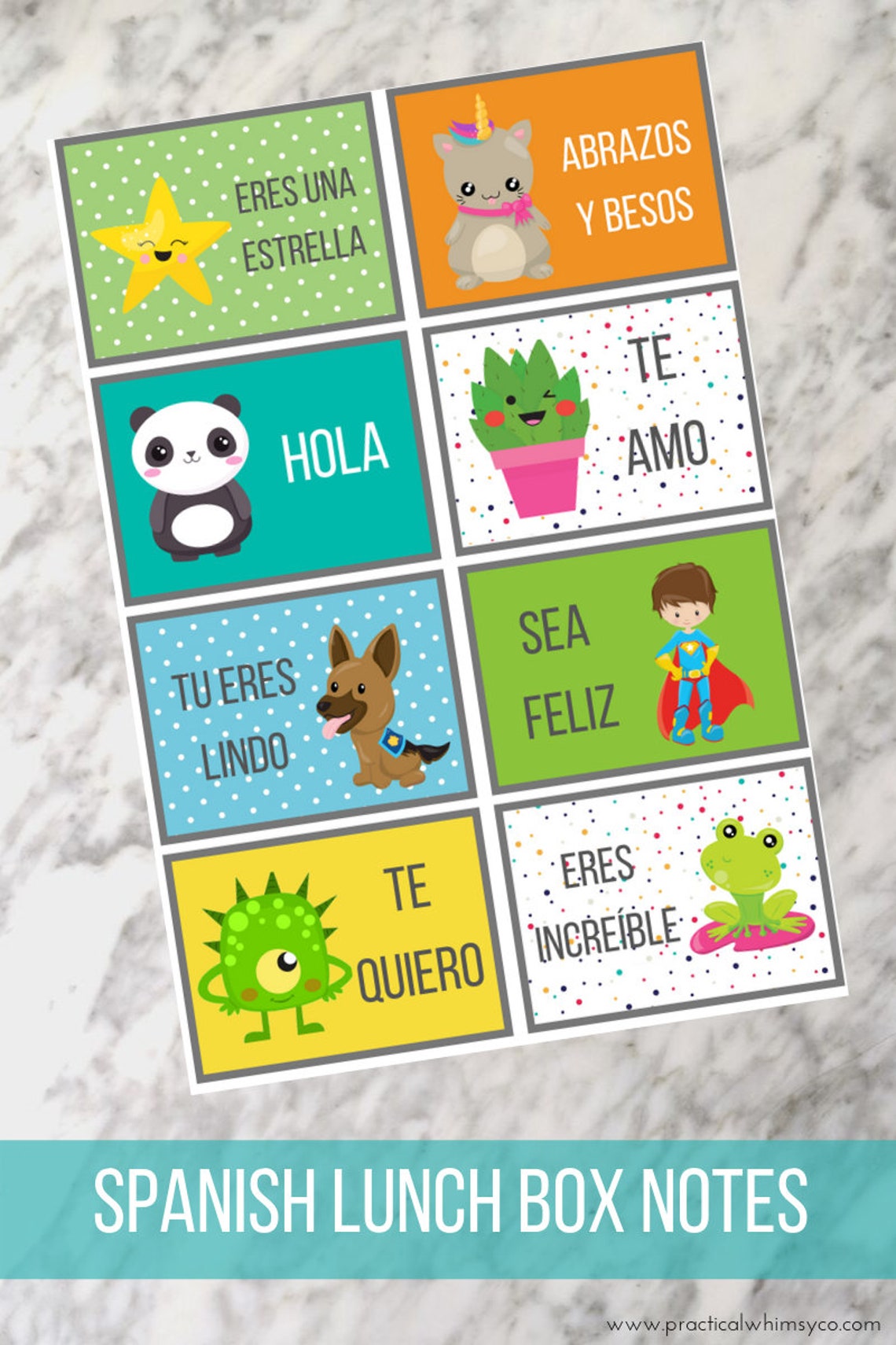 Spanish Lunch Box Notes for Kids Motivational Quotes for Kids Etsy