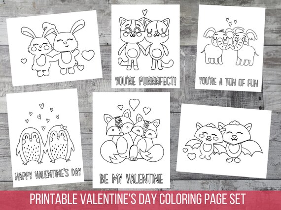 Valentine's Day Coloring Pages Set 1