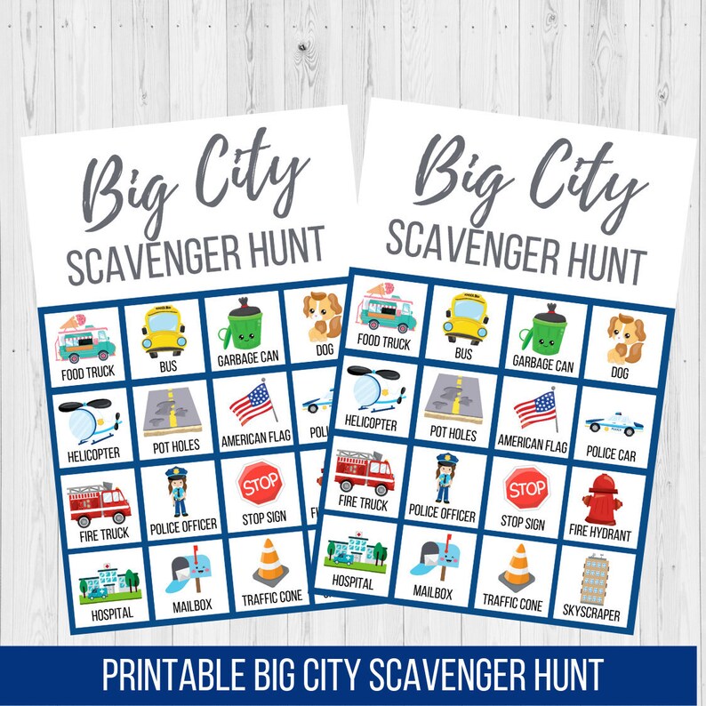 City Scavenger Hunt Printable Etsy
