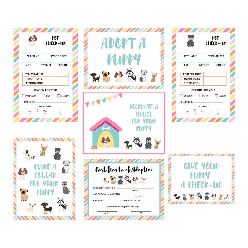 Adopt a Puppy Party Printables Dog Party Adoption - Etsy