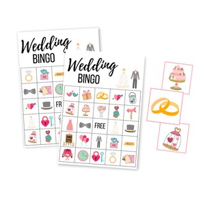Hochzeit BINGO Karten, Brautdusche digitaler Download, sofortiger Download Ehe, Kinder Hochzeit Aktivität, Kinderspiel
