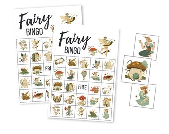 Fairycore BINGO Cards, Fairy First Birthday, Printable Fairies Birthday Party Game, Fairy Garden Digital Download, Instant Download