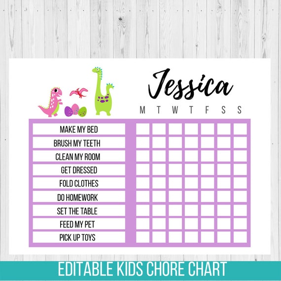 Girl Chore Chart Printable