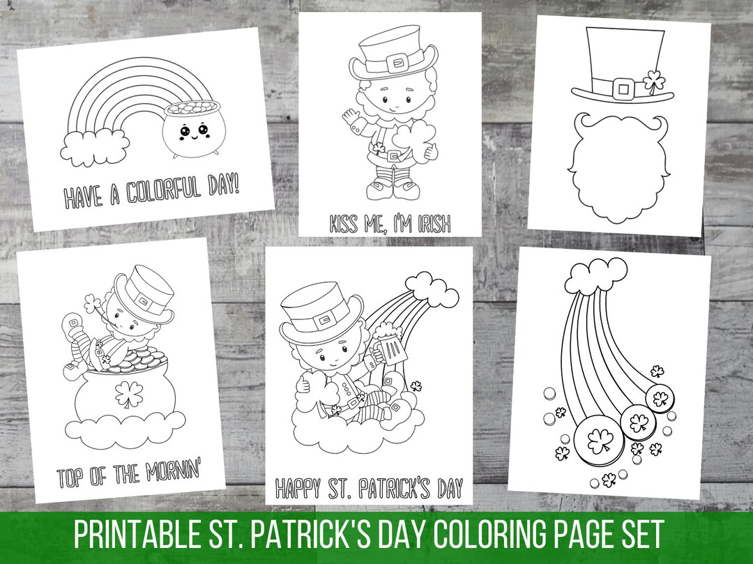 St Patricks Day Coloring Book Spring Printable Party Coloring