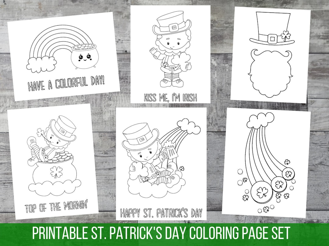 St Patricks Day Coloring Book Spring Printable Party Coloring