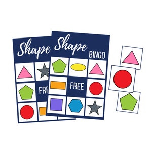 Carte BINGO a forma stampabile, gioco di download digitale prescolare, download istantaneo per bambini, attività educativa, matematica, scuola domiciliare