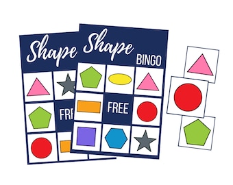 Printable Shape BINGO Cards, Preschool Digital Download Game, Toddler Instant Download, Educational Activity, Math, Homeschool