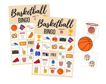 Basketball BINGO Game Printable, Sports Party Digital Download, Boy Birthday Party Instant Download, Family Game Night, Game Day Printable