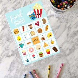 Printable Food BINGO Game, Restaurant Digital Download for Kids, Birthday Party Instant Download, Go Together, Family Game Night Activity image 3