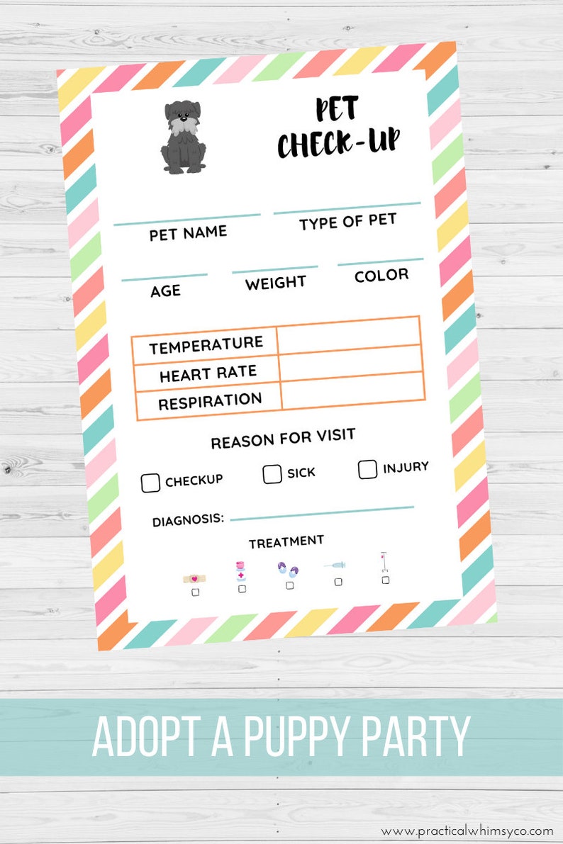 Adopt a Puppy Party Printables Dog Birthday Party Adoption - Etsy