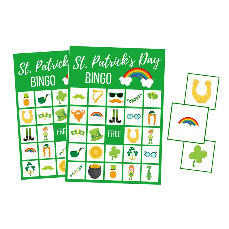Printable St Patricks Day BINGO Cards Irish Digital Download Etsy