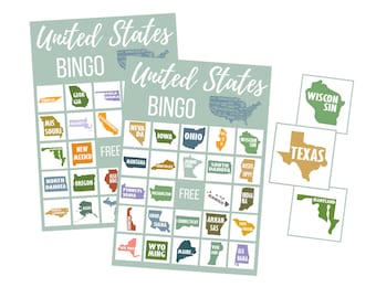 United States BINGO Game, Homeschool Printable Digital Download, Geography Classroom Instant Download, Educational Activities for Kids