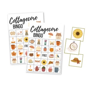 Cottagecore BINGO Karten, Cottage Core Ästhetik, Pilz druckbare Partyspiel, Natur digitaler Download, Herbst Sofortiger Download, Herbst