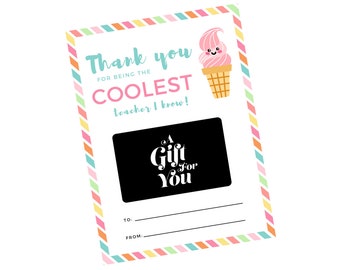 Teacher Appreciation Printable, Thank You Cards, Last Day of School, End of School, Instant Download, Digital Download