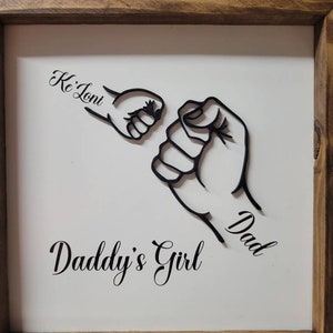 Fist Bump Dad and Kids Framed Sign, Gift, Gift For Dad, Dad Birthday Gift, Father's Day Gift for Dad, Gift Idea for Dad image 3