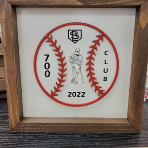 Pujols 700 Home Run Commemorative Wood Frame Sign image 3