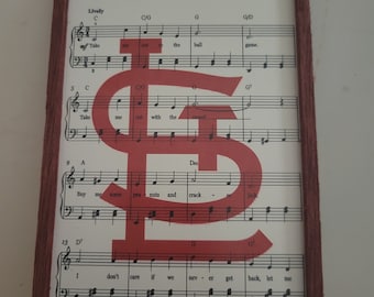 Take Me Out to the Ballgame St Louis Cardinals framed sign, Cardinals Baseball, Baseball Song, Take me out to the Ballgame, St Louis Sign