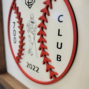 Pujols 700 Home Run Commemorative Wood Frame Sign image 2
