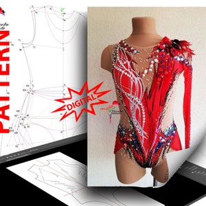 DIGITAL  PDF Pattern leotard for rhythmic gymnastics, acrobatics, skating 062
