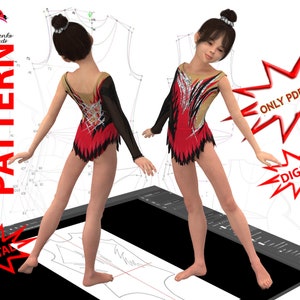 DIGITAL  PDF Pattern leotard for rhythmic gymnastics, acrobatics, skating 107