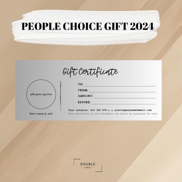 Gift Certificate Template, Editable Gift Certificate Template, Minimalist Gift Certificate, Editable Gift Card, Mother Day Gift