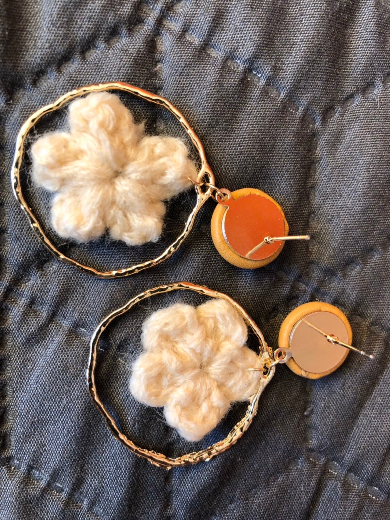 Cottagecore earrings Mori girl earrings Gold hoop earrings for | Etsy