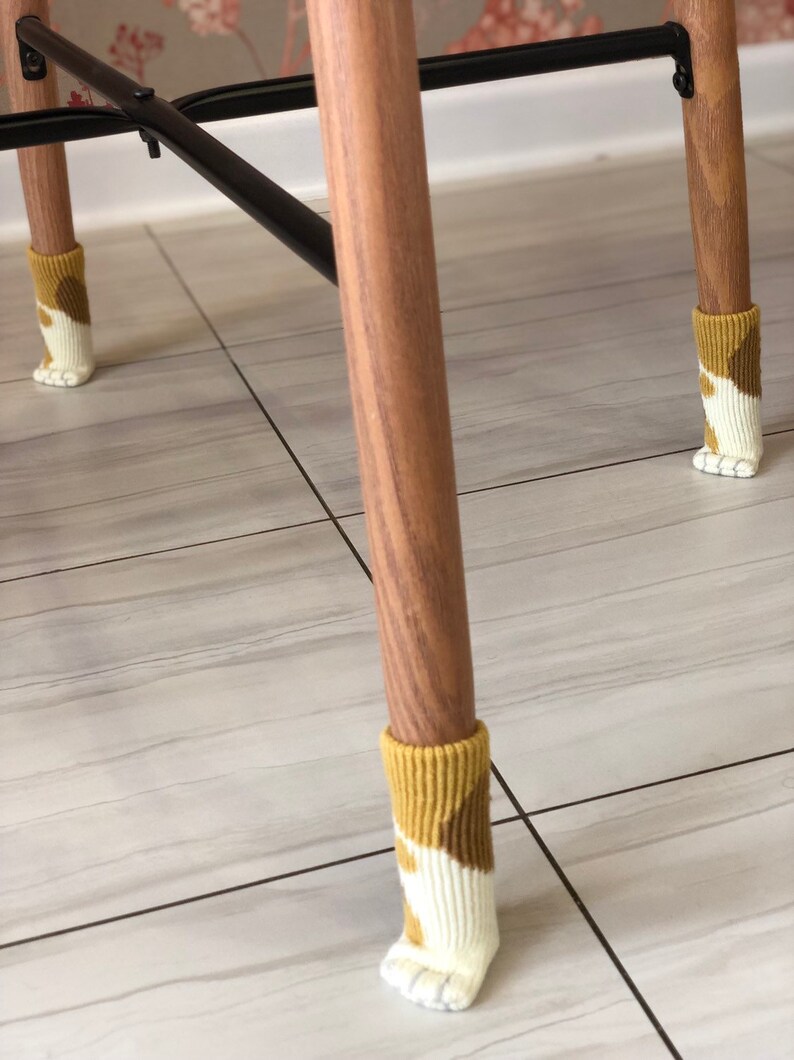 Chair Socks Cat Paw Sock Floor Protectors Knitted Floor Etsy