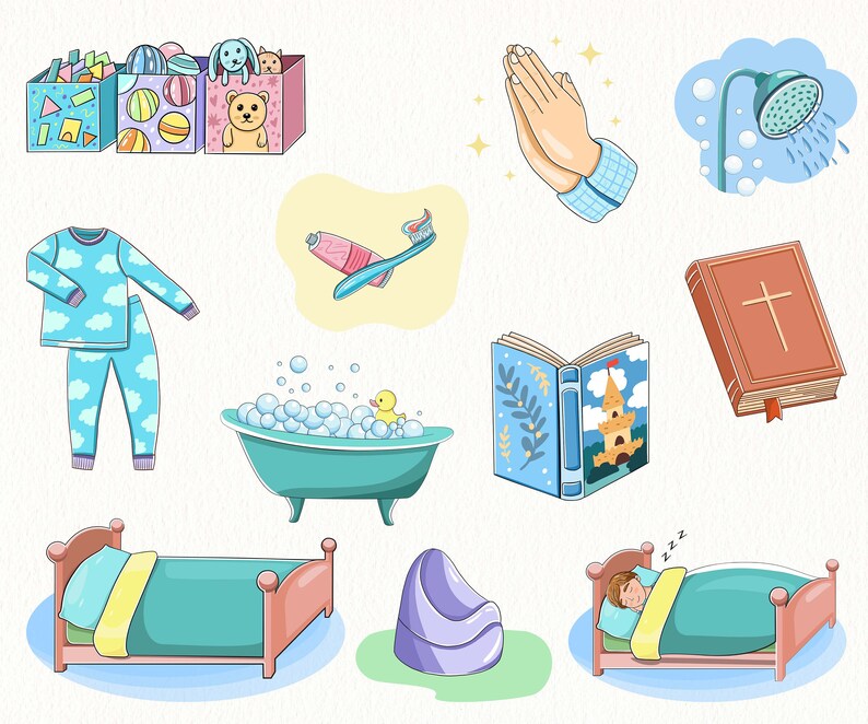 Printable Chore Clip Art for Children. Cartoon Children Chore Chart ...
