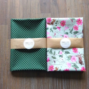 Fabric package acufactum cotton fabric field & hallway and poppy polka dots dark green, 2 x approx. 50 cm x 75 cm