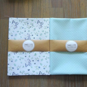 acufactum Blue Berry + Poppy mint fabric package, fabric cut, approx. 2 x 50 cm x 75 cm