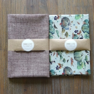 Stoffpaket acufactum Baumwollstoff Kürbisbeet u. Emma kakao, 2 x ca. 50 cm x 75 cm