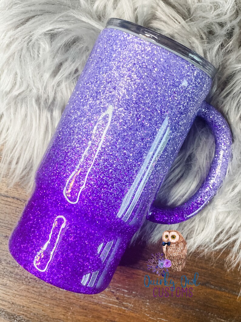 Purple tumbler purple ombré purple glitter tumbler gifts Etsy