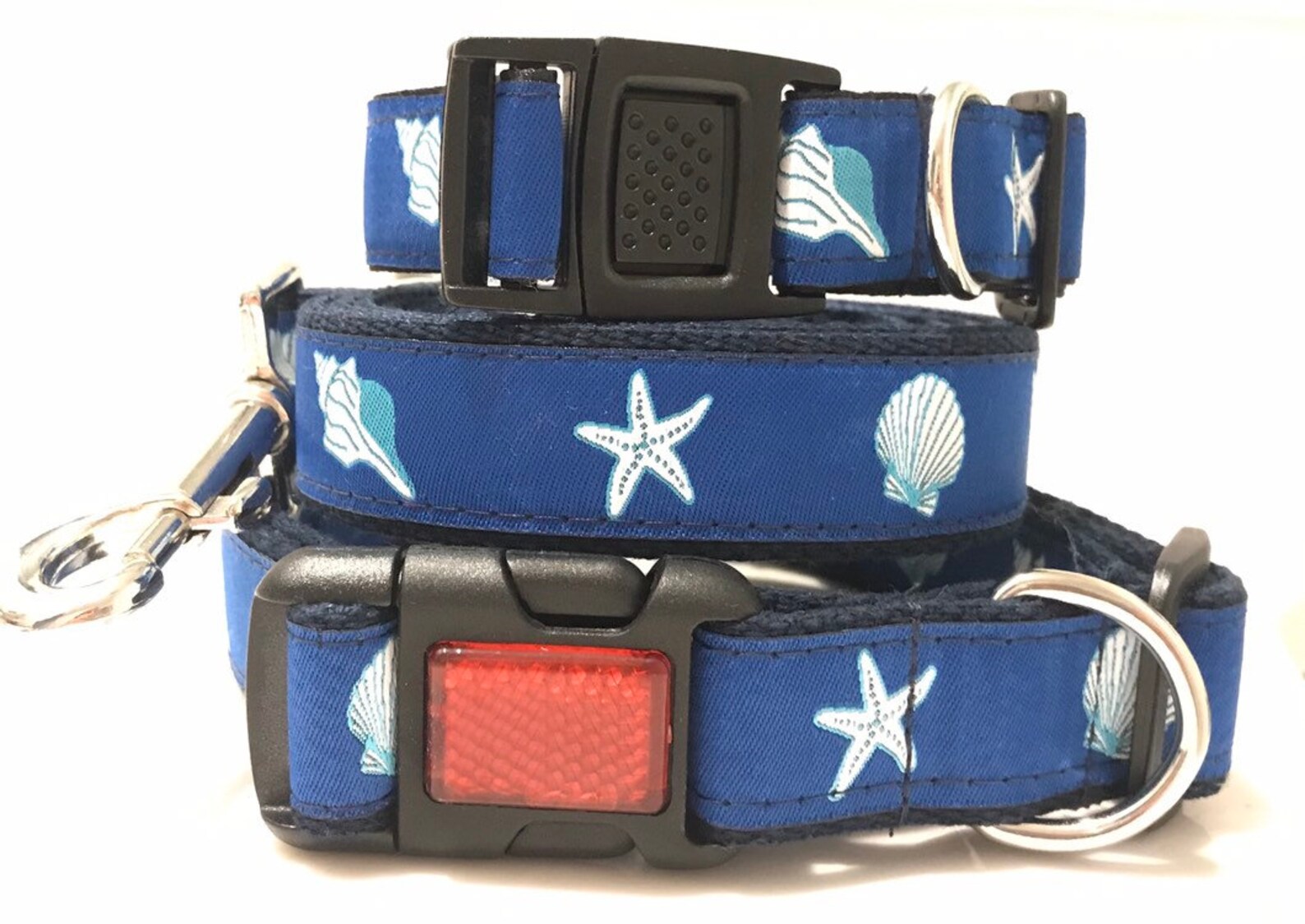 Navy Seashells Dog Collar / Leash Etsy
