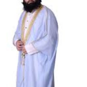 Men's Bisht Cloak Arab Dress Thobe Robe Eid Kaftan Jacket Wedding free shipping Light Blue