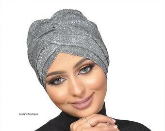 Turban Original design glitter fabric turban , sparkling turban , women turban , chemo