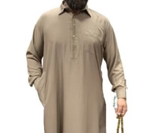 Men's Thobe, Designer thobe, Arabic dress, Islamic clothing,, Middle East, Men Wear, Jubbah, kaftan,  ( pants include) Free Shipping